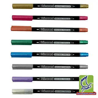 Plumón Metalizado Doble Punta Punta Pincel