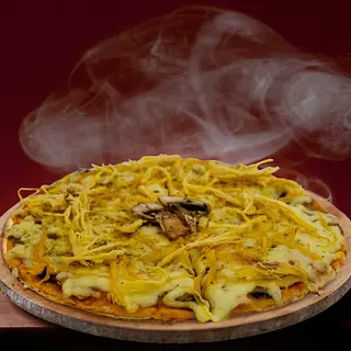 Pizza De Pollo Con Champiñones