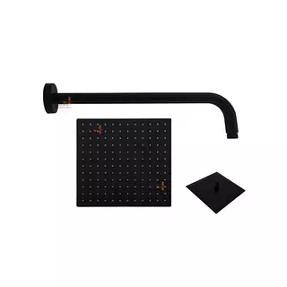 Ducha Negra 8 Pulgadas Con Tubo