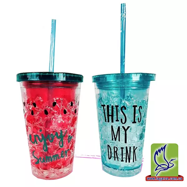 Vaso Estampado C/Pitillo 82-9 82-10 82-11 82-12