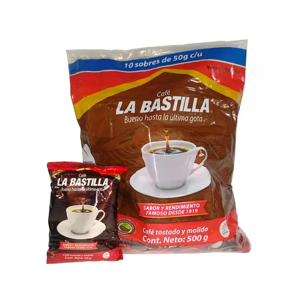 Café La Bastilla Fuerte 10 Sobres x 50 Gr C/U