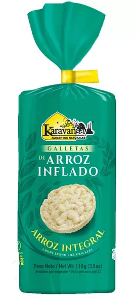 Galletas de Arroz Inflado de Arroz Integral 110gr -Karavans