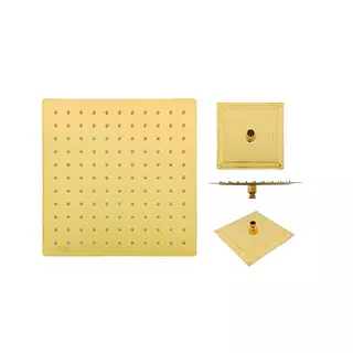 Ducha Cuadrada Dorada Acero 304 12 Pulgadas