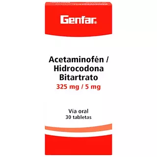Acetaminofen 325 / Hidrocodona 5 Mg