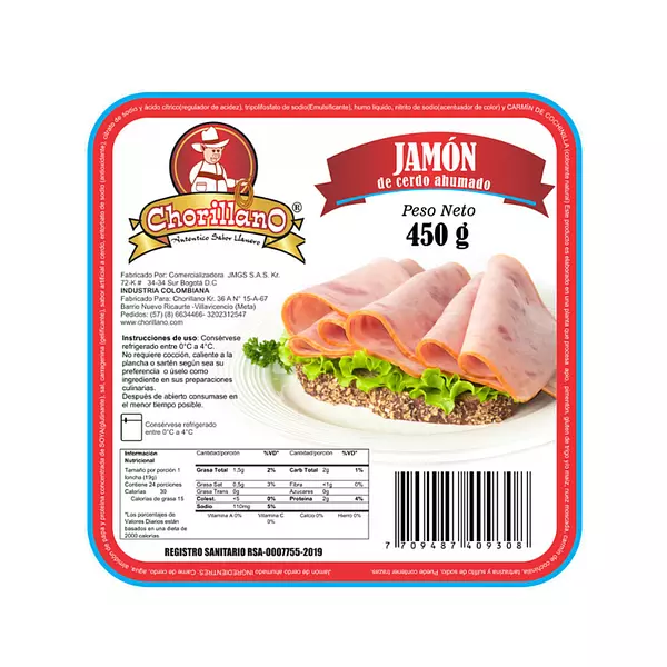 Jamón de Cerdo Ahumado Chorillano