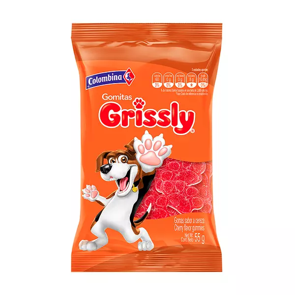 Goma Grissly Snack Huellitas Por 55 Gr