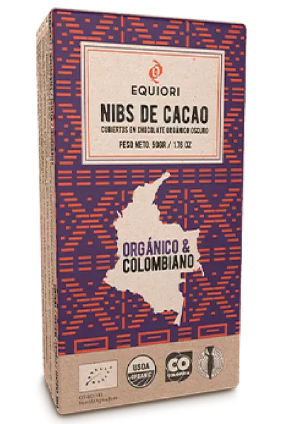 Nibs de Cacao Cubiertos de Chocolate 55gr - Equiori