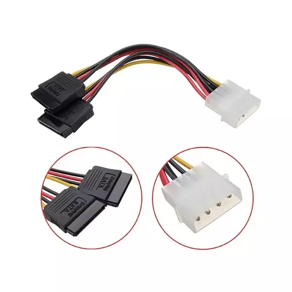 Cable Sata 4p/15p Doble