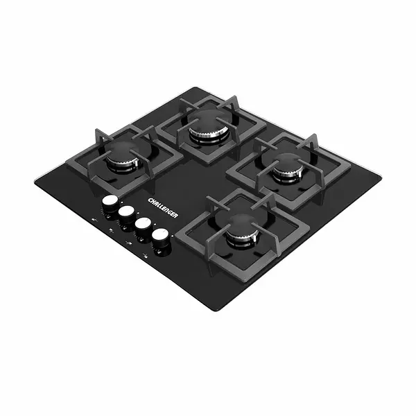 Cubierta Challenger 60cms 4 Puestos Gas Natural Sq6762 Negro