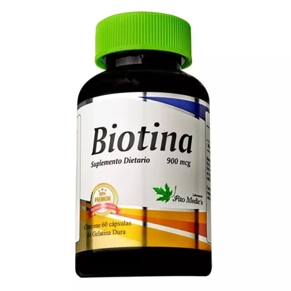 Biotina 900 Mcg 60 Cápsulas Blandas Fito Medics