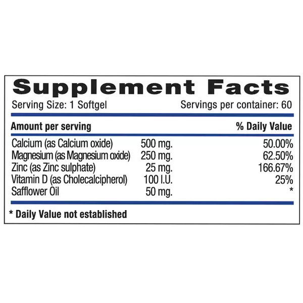 Cal-Mag-Zinc Plus Vitamin D Softgels Systems