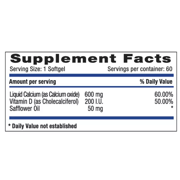 Calcium 600 Mg + Vitamina D Softgels Systems