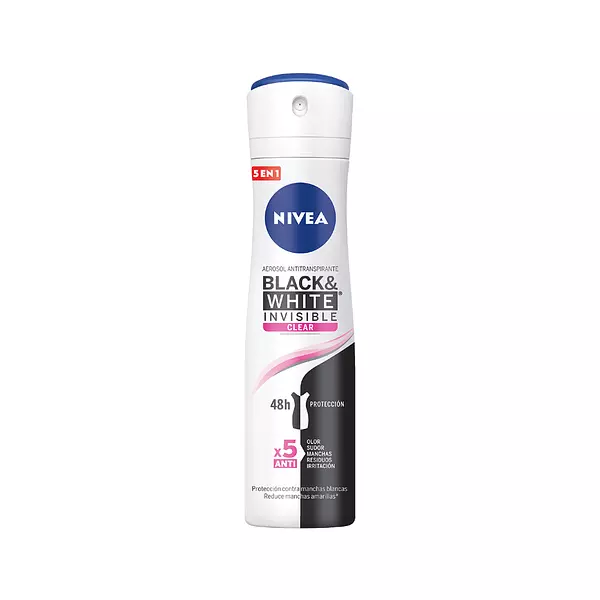 Desodorante Nivea Invisible Aerosol Black y White Clear