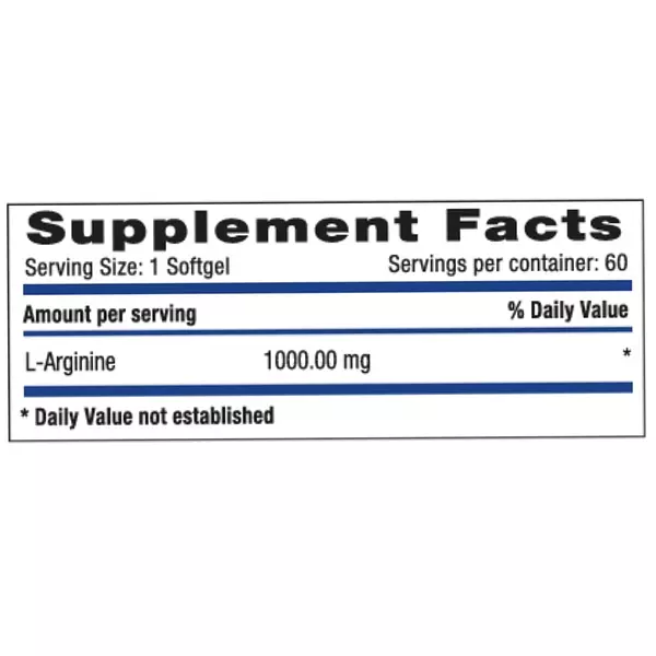 L-Arginina 1000 Mg 60 Softgels Systems