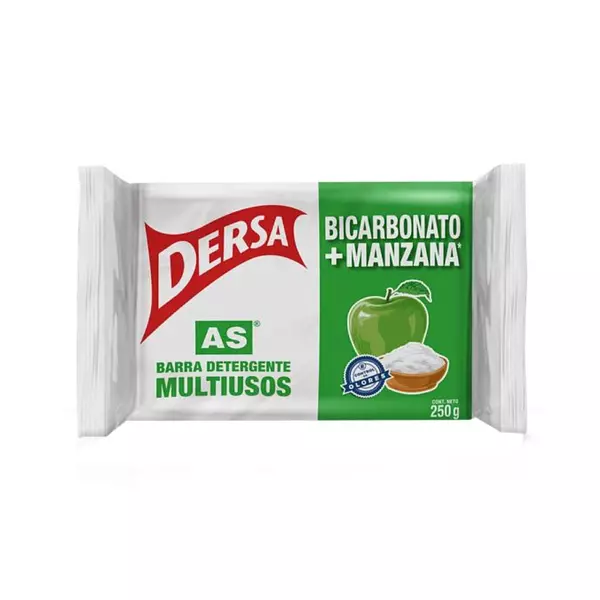 Jabón Multiusos De Barra Dersa Bicarbonato + Manzana