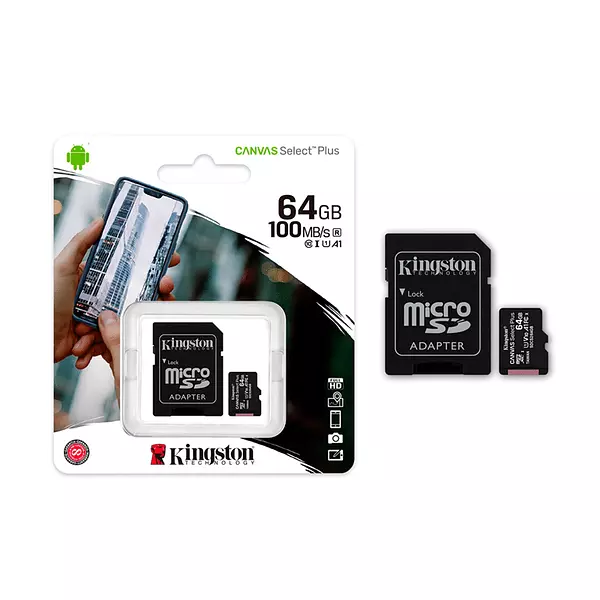 Memoria Kingston Micro Sd De 64 Gb Clase 10, 100 Mb/S