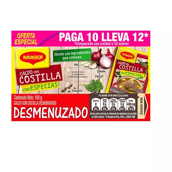 Caldo Maggi Desamenuzado Costilla-Especies Oferta