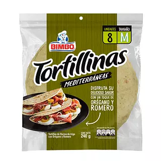 Tortilla Integral Bimbo Oregano /Romero