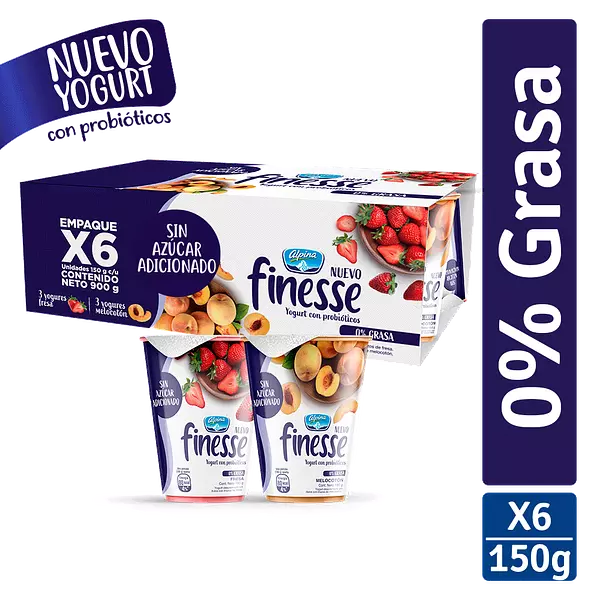 Yogurt Alpina Finesse Fresa/Melocoton