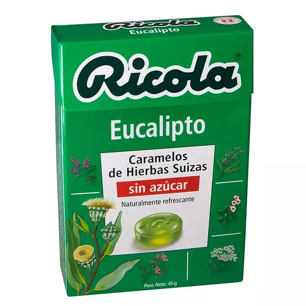 Dulces de Eucalipto Sin Azúcar Caja X27.5 Gramos - Ricola