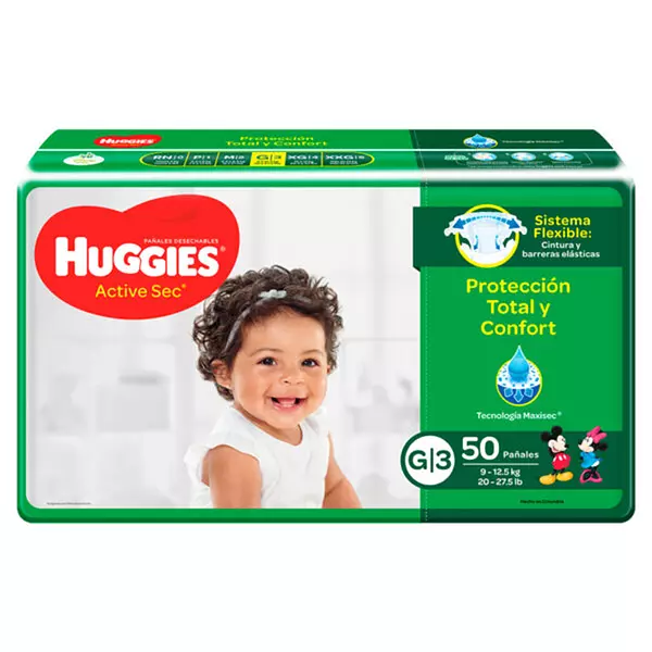 Pañales Huggies Active Sec Sec Etapa G