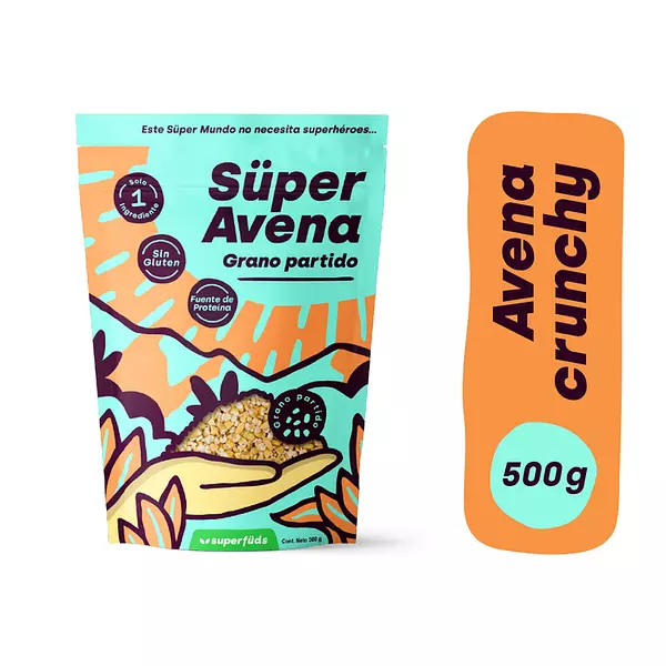 Super Avena Grano Partido Sin Gluten 500g - Superfuds