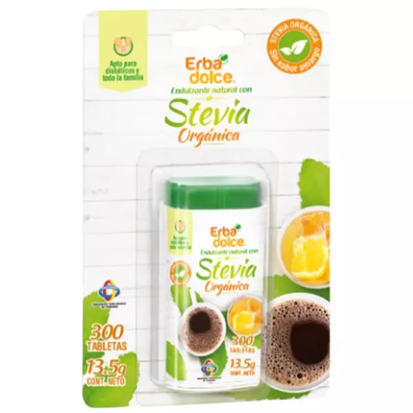 Stevia Orgánica 300 Tabletas Erba Dolce