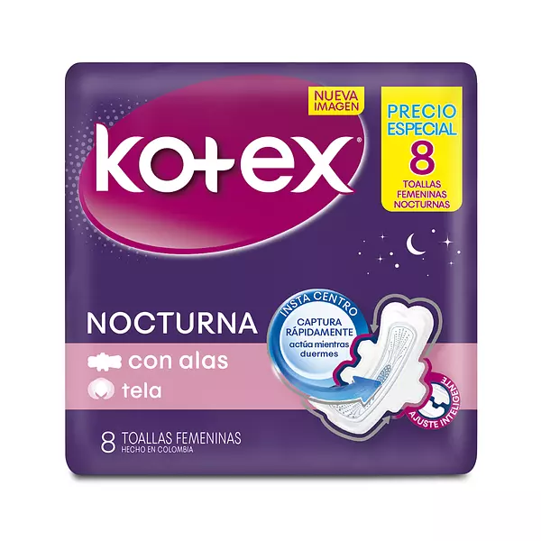 Toallas Kotex Nocturna Tela