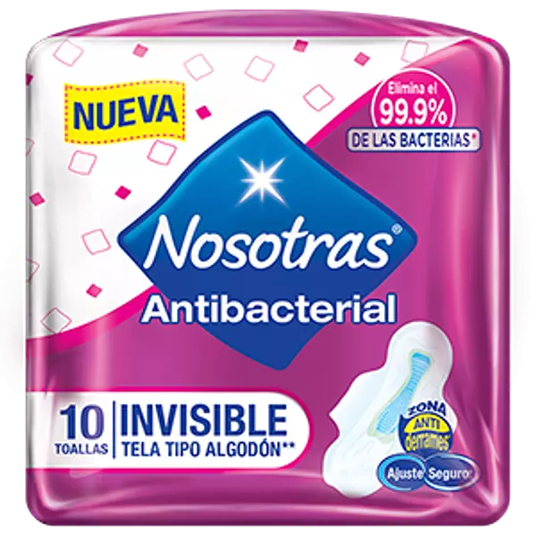 Toallas Nosotras Invisibles Antibacterial