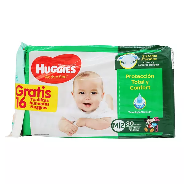 Pañales Huggies Active Sec Etapa 2