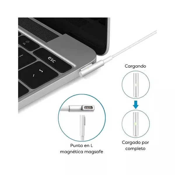 Cargador Para Portátil Mac Book Pro 16,5v 3,65a 60w Punta Pin L