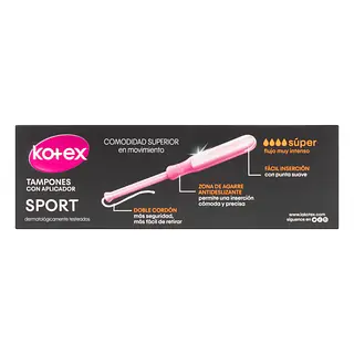 Tampones Kotex Supe Con Aplicador