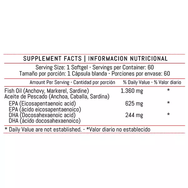 Fish Omega 3 1360mg 60 Softgels Healthy América