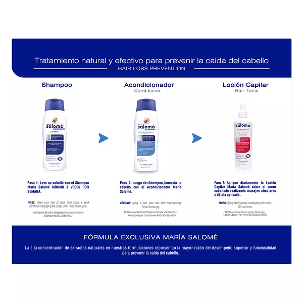 Shampoo Salome Prevención Caida+Acondicionador+Lociòn Capila