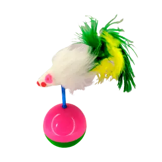 Juguete Pesa Ratón con Pluma -Gato Loco-