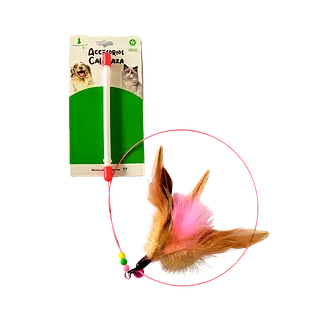 Juguete Vara Cat Toy Alambre Mas Pluma