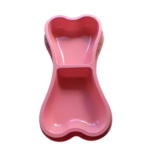 Comedero Bebedero Doble Hueso Mini Tonos Claros