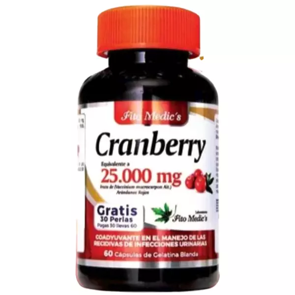 Cranberry 25.000 Mg 60 Cápsulas Blandas Fito Medics