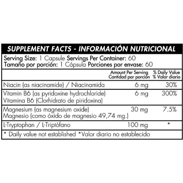 L-Tryptophan Plus 60 Cápsulas Healthy América