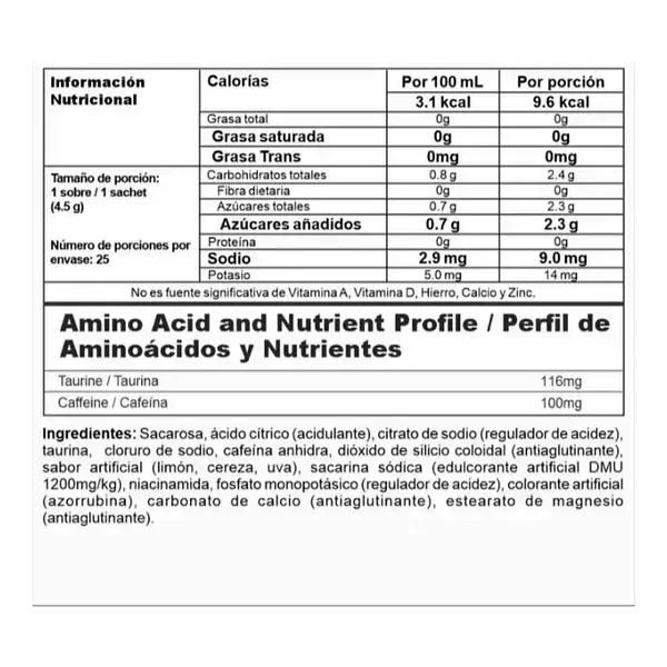 Energy X 25 Sachets Nutramerican