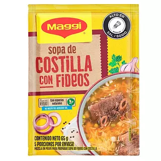 sopa de costilla y fideos magy