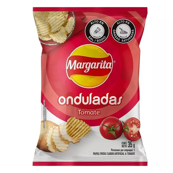 Papas Margaritas Onduladas Sabor Tomate Paquete Personal