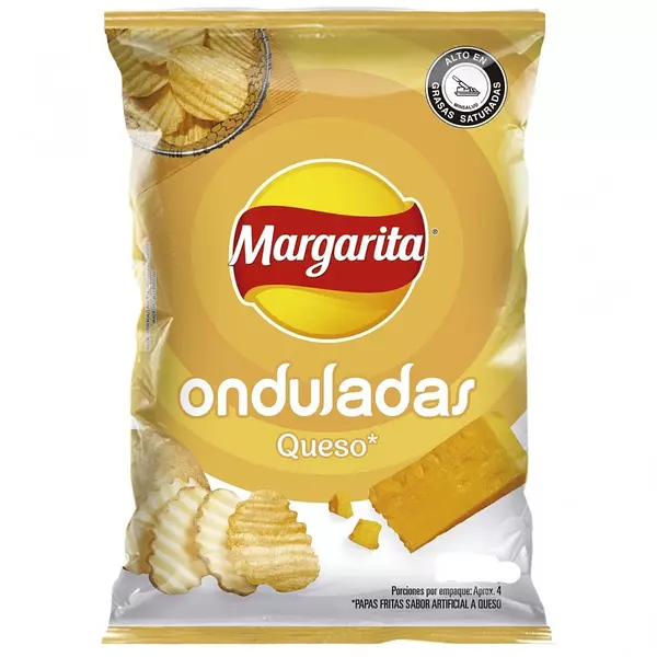 Papas Margaritas Onduladas Sabor Queso Paquete Personal Paquete Personal