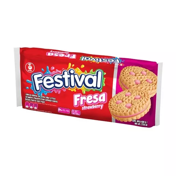 Galleta Festival  Fresa 12x6