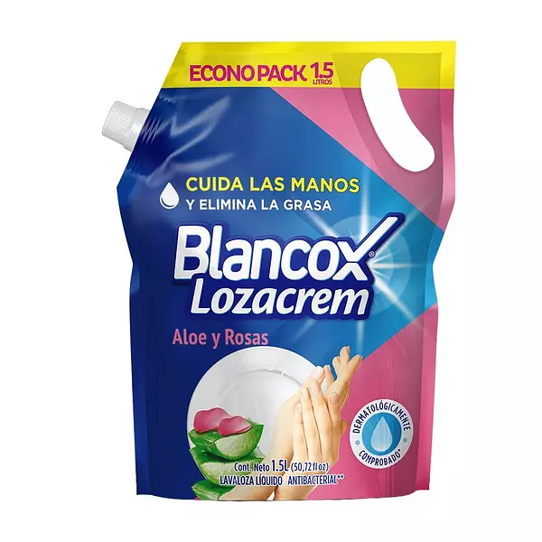 Blancox LozaCrem lavaloza liquido Aloe y rosas