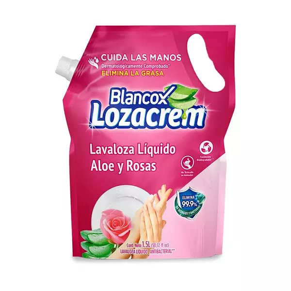 Blancox Loza Crem lavaloza liquido Aloe y Rosas