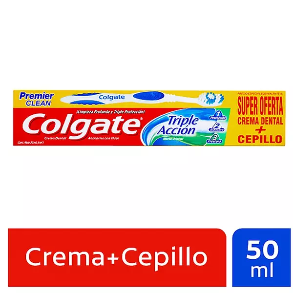 Crema Dental Colgate Triple Accion Super Oferta Crema + cepillo