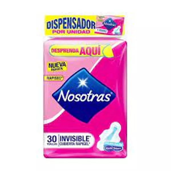 Toallas Higienicas nosotras Invisible Rapigel X 30