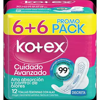 Toallas Kotex Higienicas Cuidado Avanzado Promo Pack 