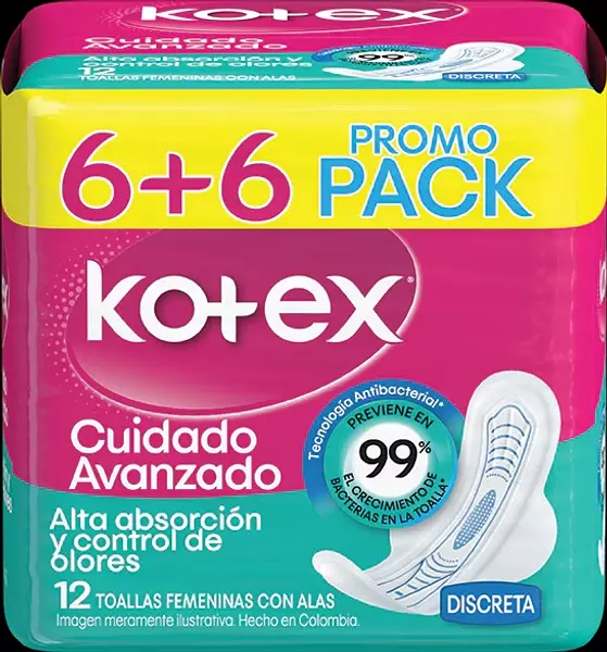 Toallas Kotex Higienicas Cuidado Avanzado Promo Pack 